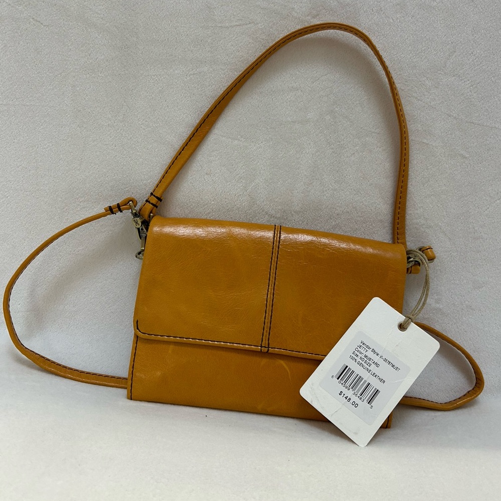 HOBO Mustard Leather Crossbody Bag